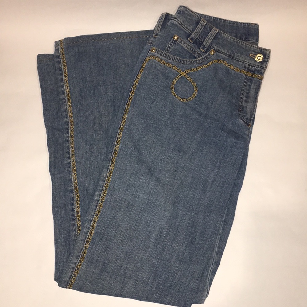 Escada Embroidered Boot Cut Jeans